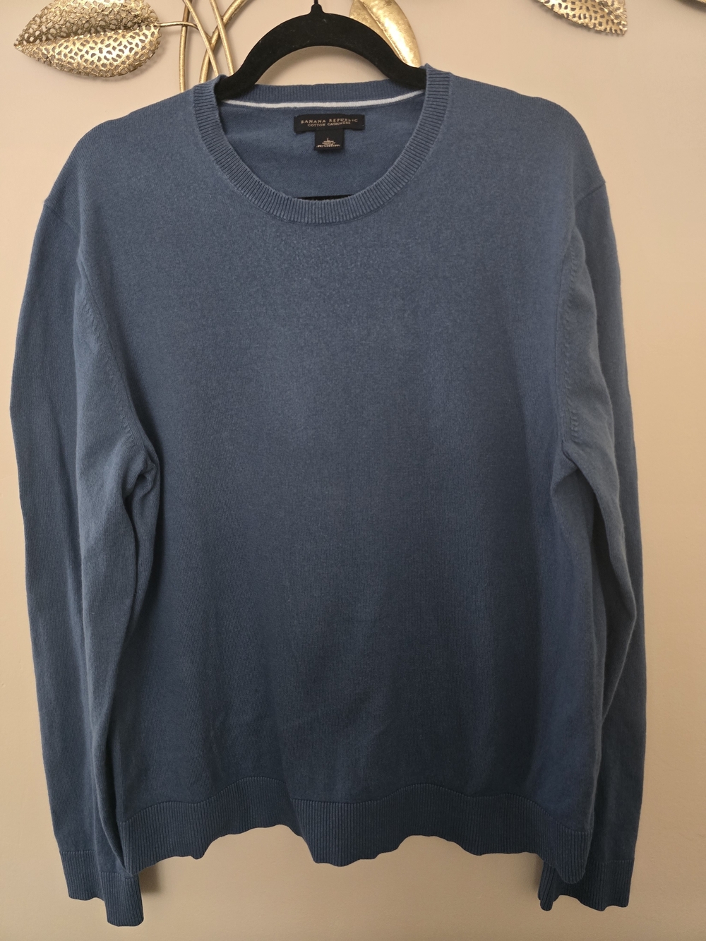 Banana Republic Men's Blue Crewneck Sweater Cotton Cashmere Size L